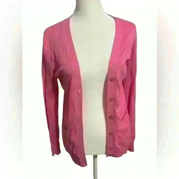 Banana Republic Solid Button Front Petite Cardigan Size XS PINK - Picture 1 of 9